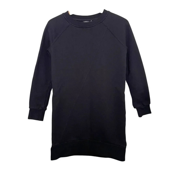 Kate Spade Saturday Sweatshirt Dress Size XS Black Crew Neck Long Sleeve - Picture 1 of 4